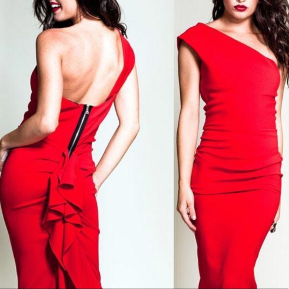 Nicole Bakti 332S - Red Cocktail Dress